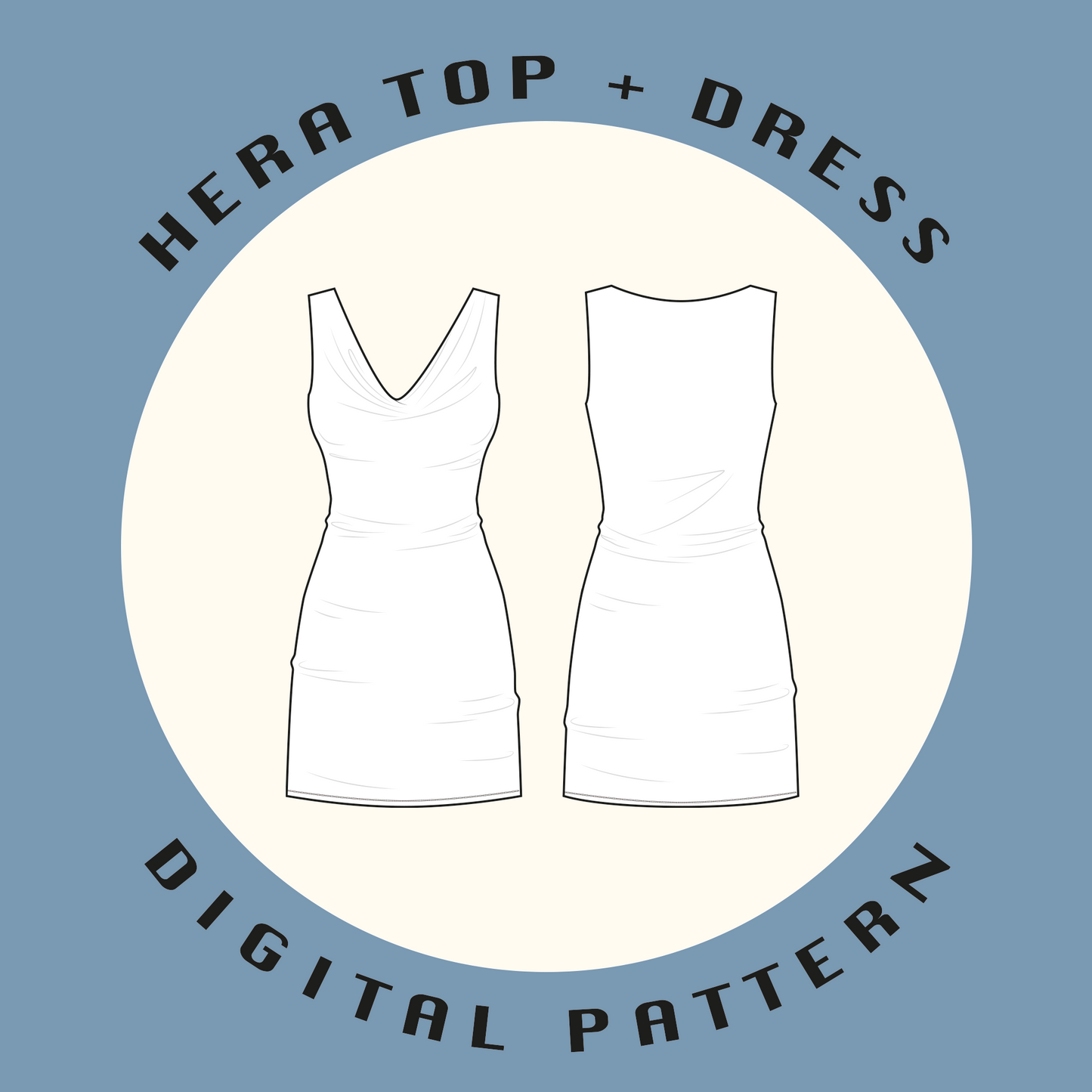 Hera Top and Dress (Stretch) | Size UK4-24 US0-20 | PDF SEWING PATTERN