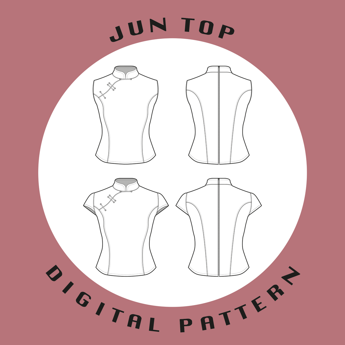 Jun Top | Size UK4-20 US0-16 | PDF SEWING PATTERN