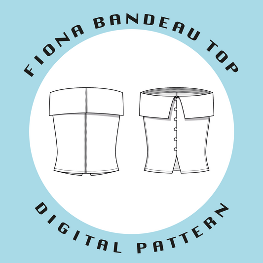 Fiona Bandeau Strapless Top Bustier (Stretch) | Size UK4-16 US0-12 | PDF SEWING PATTERN