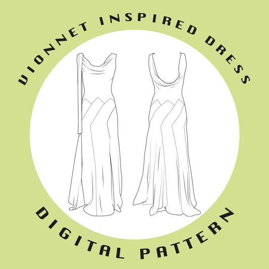 Vionnet Inspired Dress Pattern - PDF SEWING PATTERN