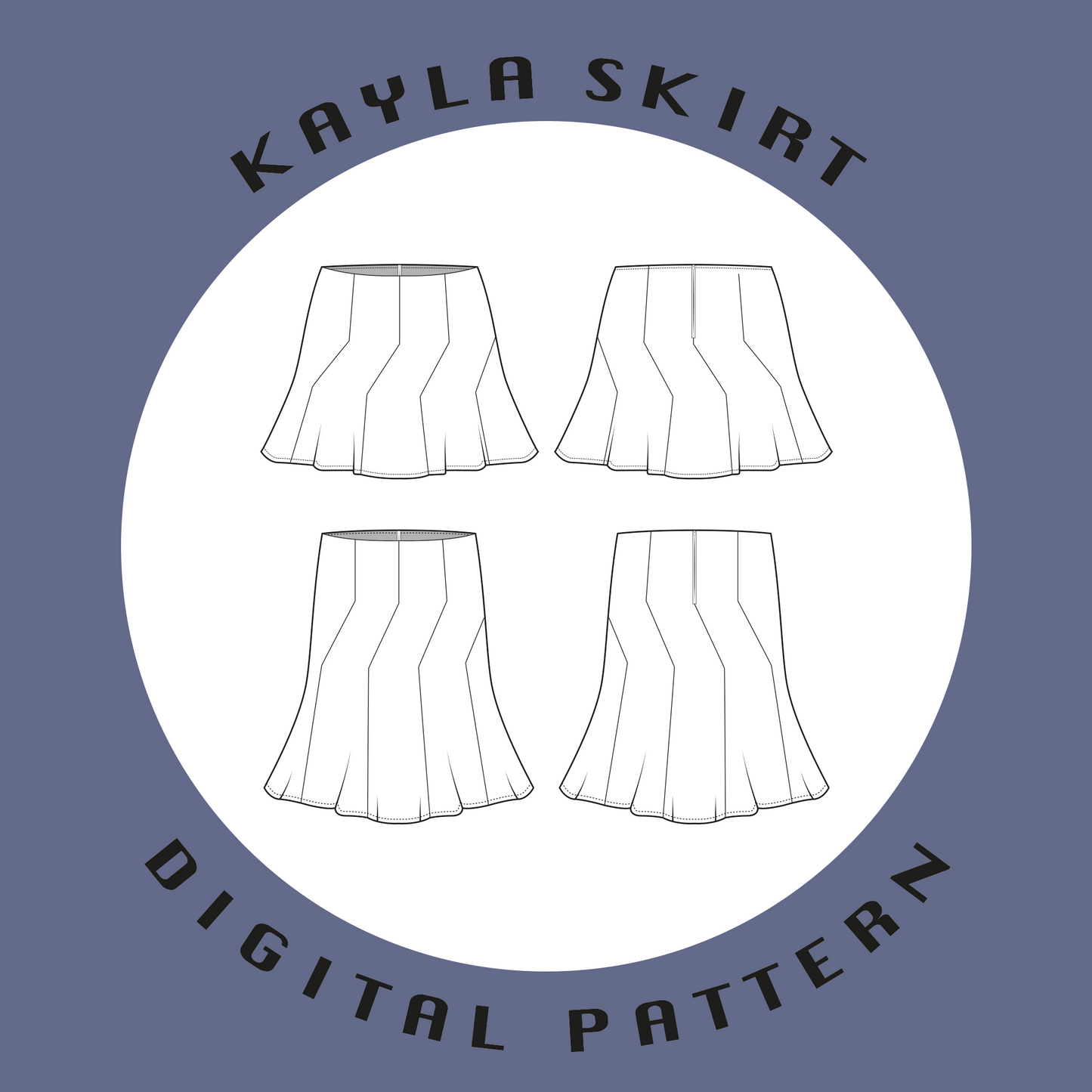 Kayla Skirt | Size UK4-22 US0-18 | PDF SEWING PATTERN