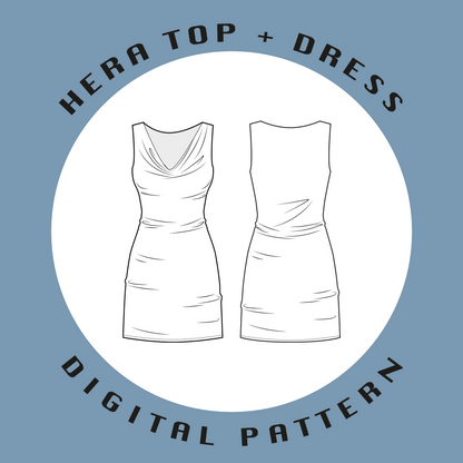 Hera Top and Dress (Stretch) | Size UK4-24 US0-20 | PDF SEWING PATTERN (Video)