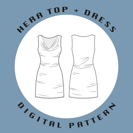 Hera Top and Dress (Stretch) | Size UK4-24 US0-20 | PDF SEWING PATTERN (Video)