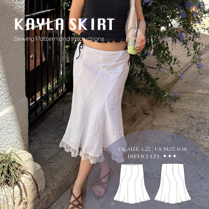 Kayla Skirt | Size UK4-22 US0-18 | PDF SEWING PATTERN