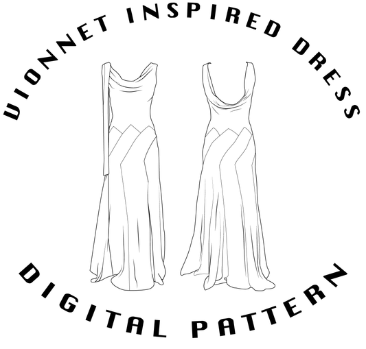 Vionnet Inspired Dress Pattern - PDF SEWING PATTERN