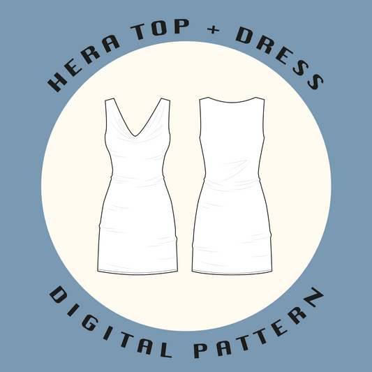 Hera Top and Dress (Stretch) | Size UK4-24 US0-20 | PDF SEWING PATTERN