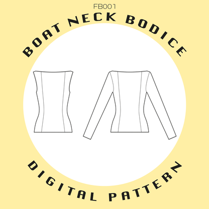 FB001 Boat Neck Bodice - PDF SEWING PATTERN