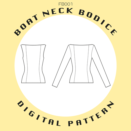 FB001 Boat Neck Bodice - PDF SEWING PATTERN