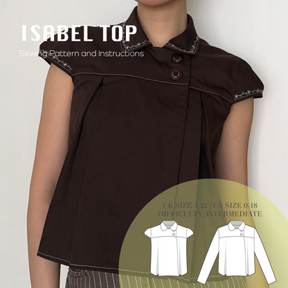 Isabel Top | Size UK4-22 US0-18 | PDF SEWING PATTERN (Video)