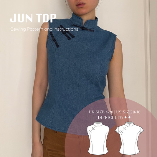 Jun Top | Size UK4-20 US0-16 | PDF SEWING PATTERN