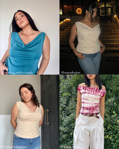 Hera Top and Dress (Stretch) | Size UK4-24 US0-20 | PDF SEWING PATTERN (Video)
