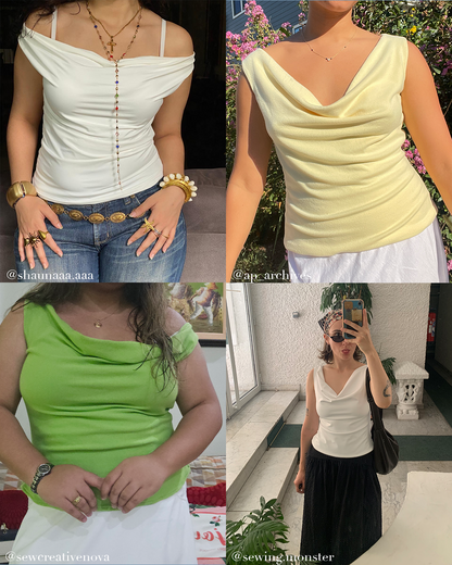 Hera Top and Dress (Stretch) | Size UK4-24 US0-20 | PDF SEWING PATTERN (Video)